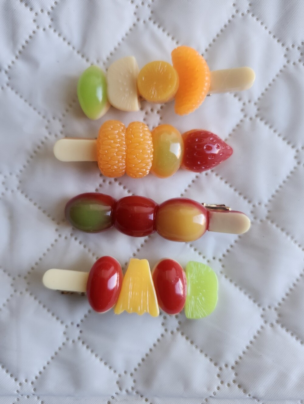 Fruit Hair Clips - Colorful Red, Orange, Green - Picture 3 of 6